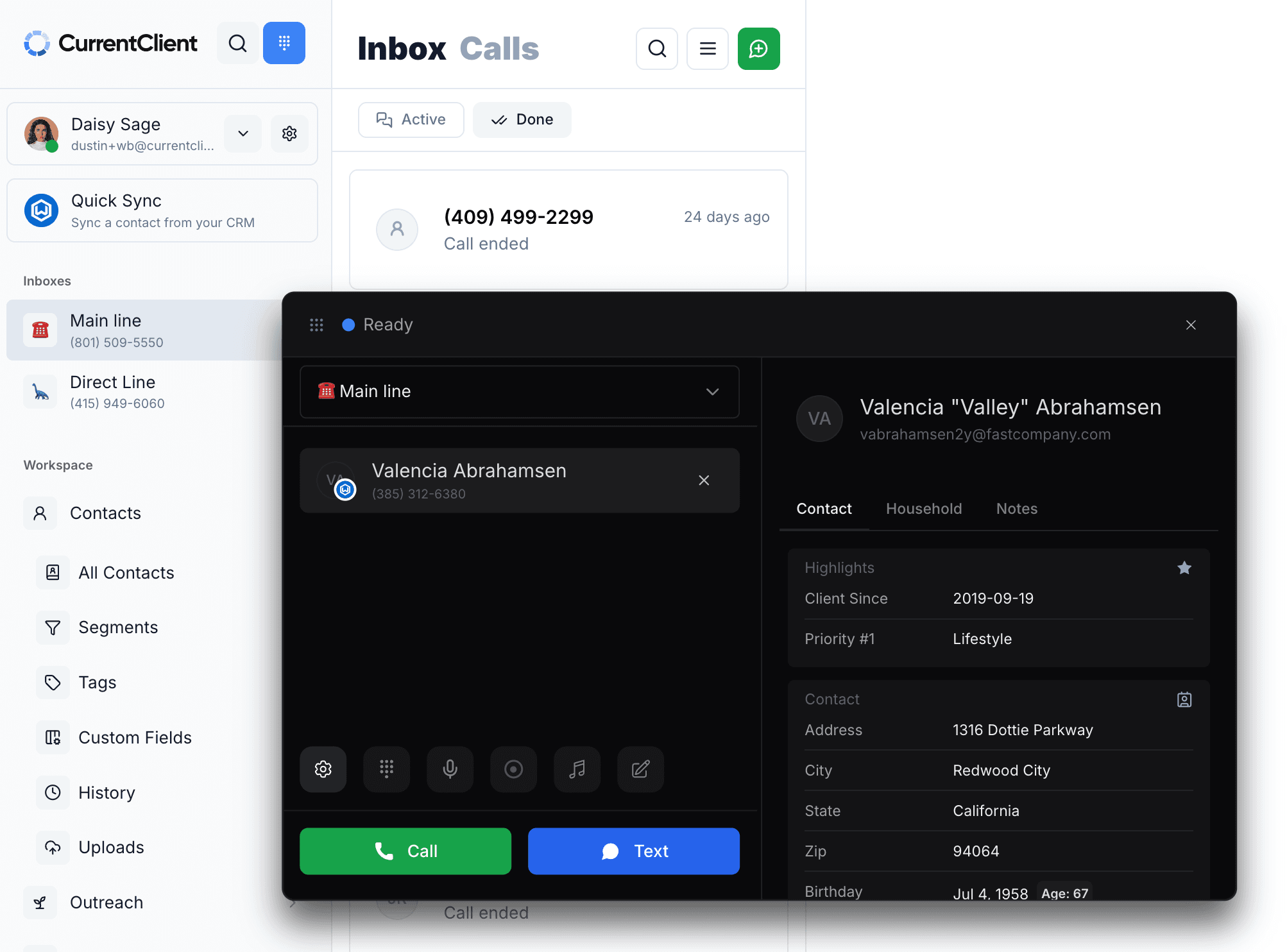 Call pop for advisors: know who's calling before you say hello