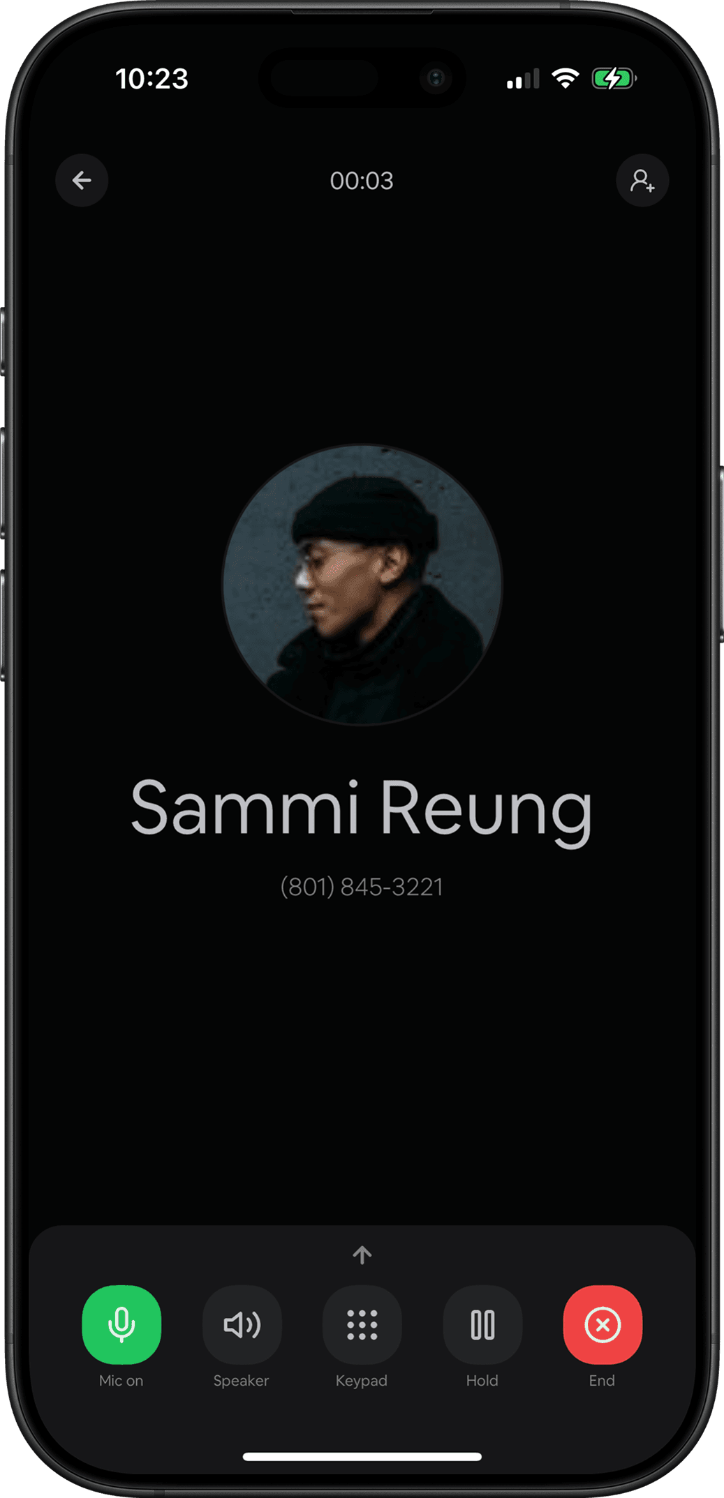 CurrentClient mobile app active call screen